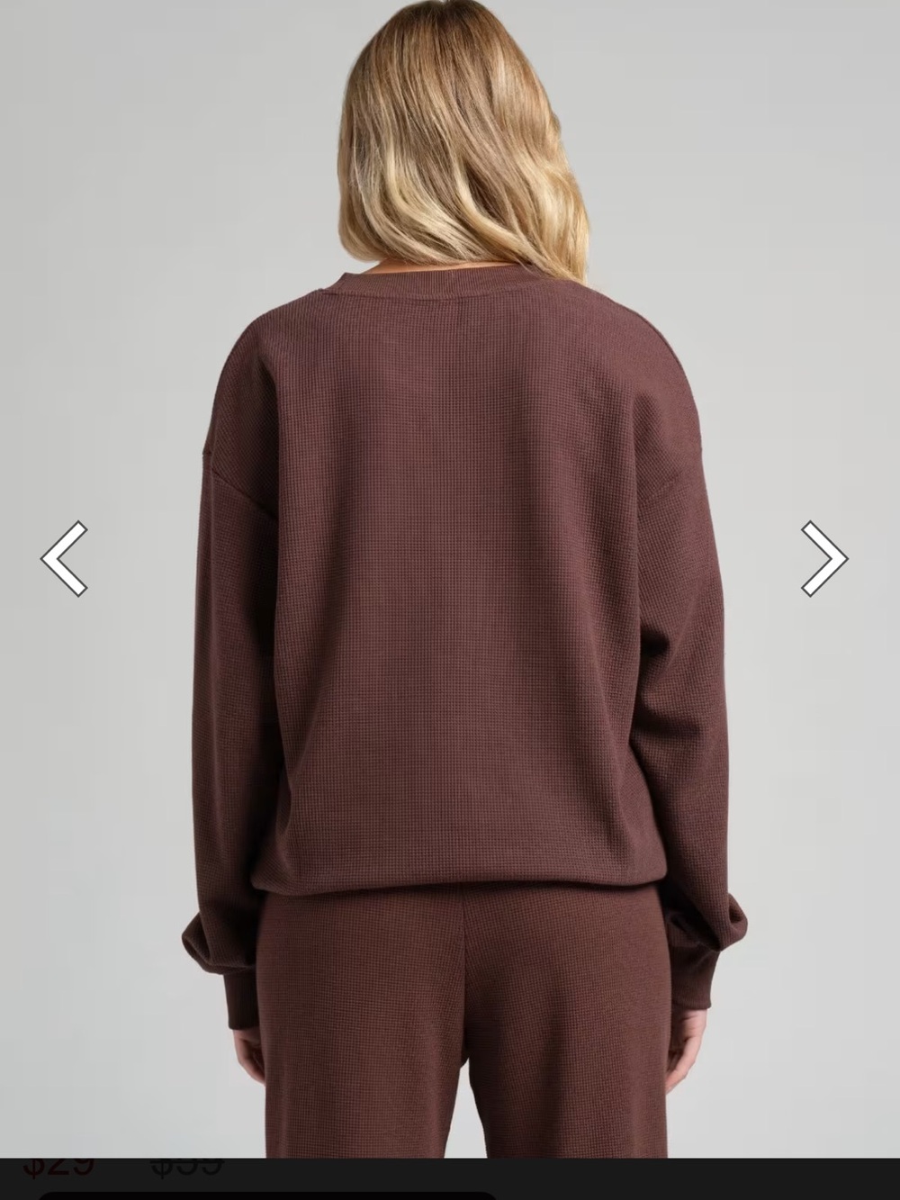 Comfrt Waffle Knit Set - Chocolate Brown- XS